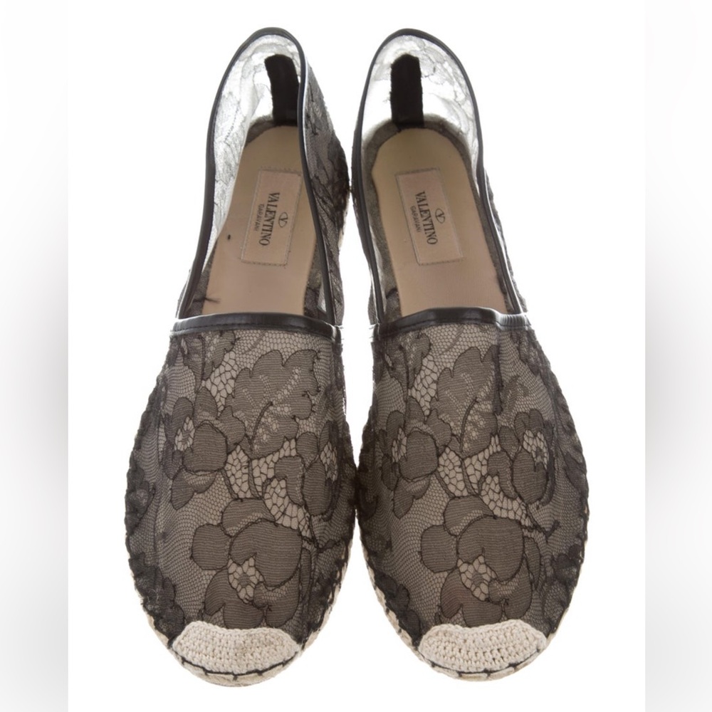 Valentino Lace Mesh Espadrilles, size 40